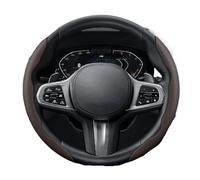 Steering Wheels Cover For Bmw E46 F20 E87 E39 E91 G20 F31 E93 For X3 E83 E61 For M2 F30 For X5 E90 Breathable Hole Leather Steering Wheel Cover Segmented(Mocha Round 2Piece)