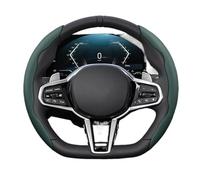 Steering Wheels Cover For Bmw E46 F20 E87 E39 E91 G20 F31 E93 For X3 E83 E61 For M2 F30 For X5 E90 Breathable Hole Leather Steering Wheel Cover Segmented(Green D-Shaped 2Piece)