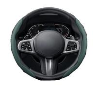Steering Wheels Cover For Bmw E46 F20 E87 E39 E91 G20 F31 E93 For X3 E83 E61 For M2 F30 For X5 E90 Breathable Hole Leather Steering Wheel Cover Segmented(Green Round 2Piece)