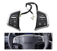 SteeringWheel Cruise Control Switch For Isuzu D-Max DMAX For CHEVY Dmax 2019 For Trailblazer 2014 Car Steering Wheel Button Cruise Control Switch Audio Volume Button(Silver Black)