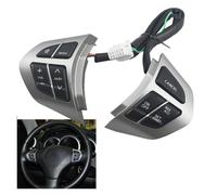 SteeringWheel Cruise Control Switch For Suzuki For Grand For Vitara II 2007-2013 Red Backlight Cruise Button Steering Wheel Control Switches Buttons(Carbon fibre)(Silvery)