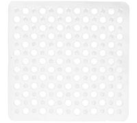 Steexu Anti Slip Bath Mat - Square Shower Mat Anti Mould Quick Water Flow - Firm Grip With Suction Cups Rubber Bath Mat Non Slip - 43X43 Universal Size for Use in Standing Shower and Bath Tub (Clear)