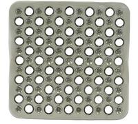 Steexu Anti Slip Shower Mat -Anti Mould Rubber Bath Mat Non Slip - Square Firm Grip With Suction Cups on Base - Easy Flow Of Water And Air Quick Dry - Use in Standing Shower and Bath Tub (GREY)