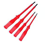 Steexu Electricians Screwdriver Set - 2 Flat Head 2 Cross Head Insulated Screwdrivers Set Avoid Shocking Hazard - Heavy Duty Carbon Steel Magnetic Head Ergonomic Soft Grip Hand Tools