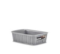 Stefanplast Basket Elegance Rattan Polypropylene 25x19x6H cm, Gray