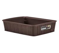 Stefanplast Elegance Basket, Moka, Medium/25 x 19.5 x 6 cm