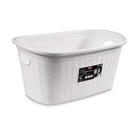 Stefanplast Elegance Basket, Plastic, white, 38 x 58 x 28 cm