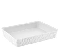 Stefanplast Elegance Basket, White, Large/35.5 x 26 x 6 cm
