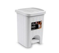 Elegance Bathroom Dustbin, White, 20.5 x 20.5 x 28 cm