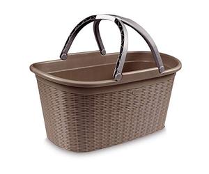 Stefanplast Elegance Laundry Basket with Handles, Plastic, Taupe, cm 38 x 58 x 29.5 H