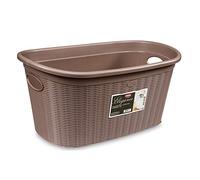 Stefanplast Elegance Plastic Laundry Basket, Taupe, 38 x 58 x 28 cm