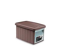 Stefanplast "Elegance Storage Box with Lid, Dove Grey, 19 x 29 x 16 cm