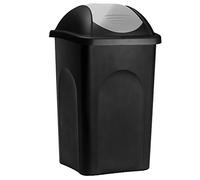 Stefanplast® Kitchen Bin | 60 Litre with Silver Swing Lid | Ideal for Home and Kitchen Waste | Nappy Bin, Food Bin | Compatible with Standard Bin Bags, Durable and Space-Saving Design