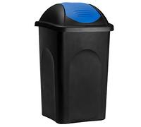 Stefanplast® Kitchen Bin, 60L with Blue Swing Lid, Nappy Bin, Food Bin | Ideal for Home and Kitchen Waste, Compatible with Standard Bin Bags, Durable Rubbish Bin with Space-Saving Design