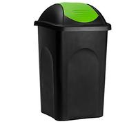 Stefanplast® Kitchen Bin, 60L with Green Swing Lid, Nappy Bin, Food Bin | Ideal for Home and Kitchen Waste, Compatible with Standard Bin Bags, Durable Rubbish Bin with Space-Saving Design