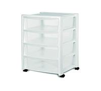 Stefanplast "Libera 4 Drawers High Storage Unit, White, 40 x 40 x 80 cm