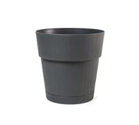 Stefanplast Plastic Flower Pot With Water Reservoir, 30Cm, Graphite