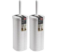 Stefanplast Toilet brush Elegance 11,5x11,5x40cm in white, 11.5 x 11.5 x 40 cm (Pack of 2)