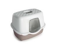 Stefanplast Tres Chic Indoor Hooded Litter Tray - White/grey