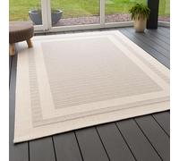 Steffensmeier Bergen Outdoor Patio Rug - Durable, Weather-Resistant, UV-Protected | Perfect for Porches and Backyards, Grey Border, Size: 80x150 cm (2'7"x5')