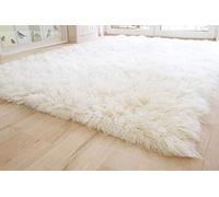 Steffensmeier Flokati Shaggy Rug Flokati 1500 | Wool, Natural, Size: 200x200 cm (6'6"x6'6") Original From Greece, Living Room and Bedroom Rug