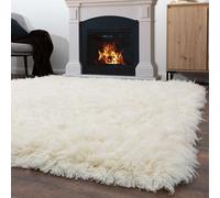 Steffensmeier Flokati Shaggy Rug Flokati 2000 | Wool, Natural, Size: 140x200 cm (4'6"x6'6") Original From Greece, Living Room and Bedroom Rug