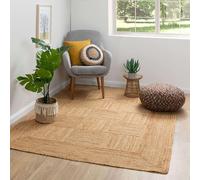 Steffensmeier Natural Goa Box Jute Rug - Handwoven, Eco-Friendly Boho Area Rug for Living Room, Bedroom and Home Décor | 140x200 cm (4'6"x6'6")