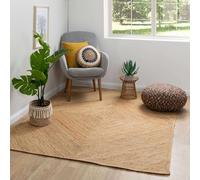 Steffensmeier Natural Goa Triangle Jute Rug - Handwoven, Eco-Friendly Boho Area Rug for Living Room, Bedroom and Home Décor | 200x240 cm (6'6"x7'9")