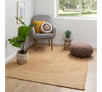 Steffensmeier Natural Goa Whirl Jute Rug - Handwoven, Eco-Friendly Boho Area Rug for Living Room, Bedroom and Home Décor | 70x130 cm (2'3"x4'3")