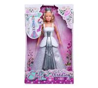 STEFFI LOVE Simba 105733655 Doll Wedding Magic with 2-in-1 Dress - Doll Steffi (29 cm) with Changing Wedding Dress (White/Silver) and Princess Dress (Pink) for Children from 3 Years