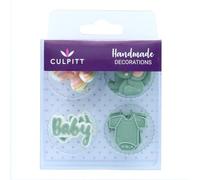 Stef's - Sugar Pipings - Baby Shower & Christening - Cute Baby Hand Decorated Sugar Pipings - 12 Pack