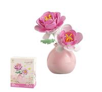 STEFUEWILL17 Flower Bouquet Building Set with Vase - Artificial Rose Flowers Building Blocks, DIY Flower Bouquet for Office and Home Desk Decorations, Good Choice for Gifts