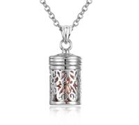 STEFWD Padlock Cremation Pendant For Ashes Stainless Steel Cage Urn Necklace For Women Memorial Keepsake Jewelry bereavement Gifts Of Loves Ones, Stainless Steel, No Gemstone