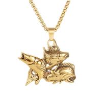 STEFWD Unique Fish Urn Necklace For Ashes For Men Stainless Steel Cremation Jewelry Hold Loved One/Pet Ashes Keepsake Pendant Sympathy Gift For Dad, Stainless Steel, No Gemstone