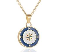 STEFWD Urn Necklace For Ashes Stainless Steel Nautical Anchor/Star Compass Cremation Jewelry Ashes Holder Keepsake Necklace For Women Men, Stainless Steel, No Gemstone