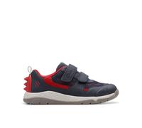 Clarks Steggy Tail K Navy Leather Kids Boys Casual Shoes 7674-96F in a Plain Leather in Size 11