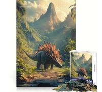 Stegosaurus Dinosaur at The Jungle Jigsaw Puzzles for Teenagers 1000 Pieces Mind Puzzle Peaceful Fun Art Assembly Lovely Gift 50x75cm