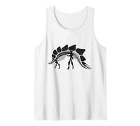 Stegosaurus Dinosaur Fossil Skeleton (Black Logo Design) Tank Top