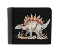 Stegosaurus Dinosaur Funny Wallet for Men RFID Blocking Bifold Wallet Soft Billfold with Card Slots Custom Gifts