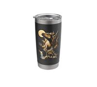 Stegosaurus Dinosaur Howling At The Moon Meme Stainless Steel Insulated Tumbler