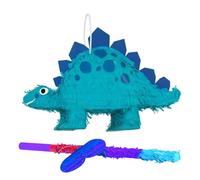 Stegosaurus Dinosaur Piñata Party Set, 48 cm x 29 cm, with Buster and Blindfold, Turquoise