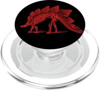 Stegosaurus Dinosaur Red Fossil Art Graphic Skeleton Bones PopSockets PopGrip for MagSafe