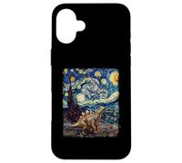 Stegosaurus Dinosaur Starry Night Painting Case for iPhone 16 Plus