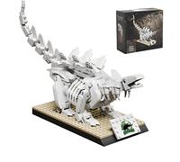 Stegosaurus Fossil Mini Building Set, 332PCS Natural History Museum Animal Model Toys, Dinosaur Fossils Micro Bricks Kit, STEM Discovery Gifts for Kids Adults