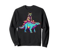 Stegosaurus Raccoon Dinosaur Chaos Sweatshirt
