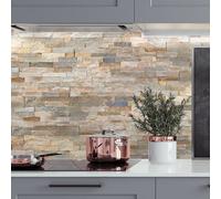 Stegu Splitface Multicolour Matt Patterned Textured Natural Stone Indoor & Outdoor Wall Tile, Pack Of 12, (L)400mm (W)100mm