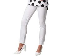 Stehmann LOLI-742 Women's Comfortable Stretch Slim Leg Trousers, White, 16
