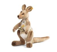 Steiff 064623 Kango Kangaroo with Baby Joey Beige Plush Toy