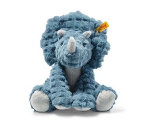Steiff 087806 Soft Cuddly Friends Dixie Triceratops Blue Dinosaur Medium