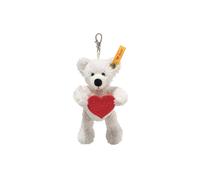 Steiff Lotte Teddy Bear Pendant 12 cm White Love Key Ring Cuddly Teddy Plush with Red Felt Heart Lucky Charm Ideal Gift Idea Machine Washable